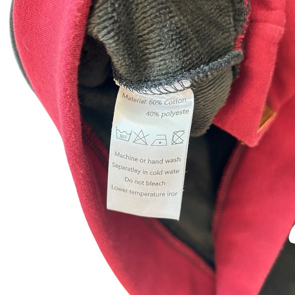 Alaska Chicks Co Womens Colorblock Cowl Neck Hoodie Burgundy Grey Black Size M - Picture 8 of 8